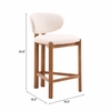Rosetta Counter Stool - Set of 2 in Beige & Walnut