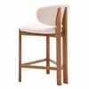 Rosetta Counter Stool - Set of 2 in Beige & Walnut