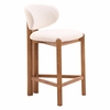 Rosetta Counter Stool - Set of 2 in Beige & Walnut