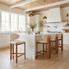 Rosetta Counter Stool - Set of 2 in Beige & Walnut