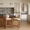 Rosetta Counter Stool - Set of 2 in Beige & Walnut