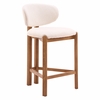 Rosetta Counter Stool - Set of 2 in Beige & Walnut