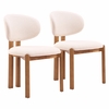 Rosetta Dining Chair - Set of 2 in Beige & Walnut