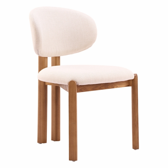 Rosetta Dining Chair - Set of 2 in Beige & Walnut