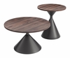 Rosk Coffee Table Set 2-Piece in Walnut & Black