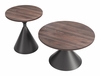 Rosk Coffee Table Set 2-Piece in Walnut & Black