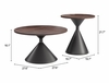 Rosk Coffee Table Set 2-Piece in Walnut & Black