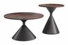 Rosk Coffee Table Set 2-Piece in Walnut & Black