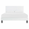 Roxanne Performance Velvet King Platform Bed in White
