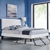 Roxanne Performance Velvet King Platform Bed in White