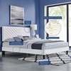 Roxanne Performance Velvet King Platform Bed in White