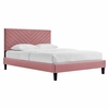 Roxanne Tapered Wood Leg Performance Velvet Queen Platform Bed