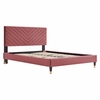 Roxanne Performance Velvet Queen Platform Bed-MOD-6286