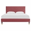 Roxanne Performance Velvet Queen Platform Bed-MOD-6286