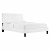 Roxanne Tapered Wood Leg Performance Velvet Queen Platform Bed