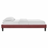 Roxanne Tapered Wood Leg Performance Velvet Queen Platform Bed