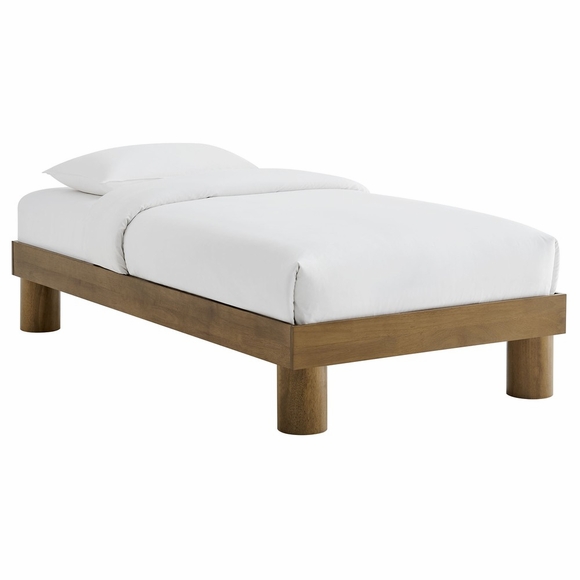 Runa Wood Twin Platform Bed in French Oak