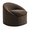 Sadie Slipcovered Linen-Blend Round Accent Chair