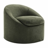 Sadie Slipcovered Linen-Blend Round Accent Chair