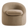 Sadie Slipcovered Linen-Blend Round Accent Chair