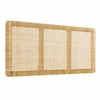 Sandy Wall Mounted Wood and Rattan King Size Headboard in Natural Rattan