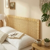 Sandy Wall Mounted Wood and Rattan King Size Headboard in Natural Rattan