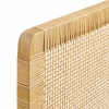 Sandy Wall Mounted Wood and Rattan Twin Size Headboard in Natural Rattan