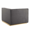 Sanguine 4-Piece Channel Tufted Performance Velvet Left-Facing Modular Sectional Sofa in Gray