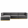 Sanguine 4-Piece Channel Tufted Performance Velvet Modular Sectional Sofa