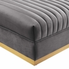 Sanguine Channel Tufted Performance Velvet Modular Sectional Sofa Ottoman