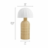 Santo Rattan Table Lamp With Dome Shade in White Natural