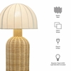 Santo Rattan Table Lamp With Dome Shade in White Natural