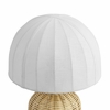 Santo Rattan Table Lamp With Dome Shade in White Natural