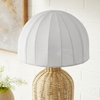 Santo Rattan Table Lamp With Dome Shade in White Natural