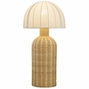 Santo Rattan Table Lamp With Dome Shade in White Natural