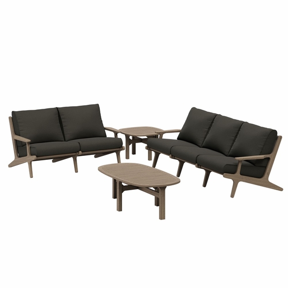 Saratoga 4-Piece Outdoor Patio Teak Wood Furniture Set