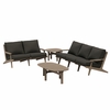 Saratoga 4-Piece Outdoor Patio Teak Wood Furniture Set
