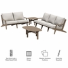 Saratoga 4-Piece Outdoor Patio Teak Wood Furniture Set