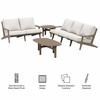 Saratoga 4-Piece Outdoor Patio Teak Wood Furniture Set