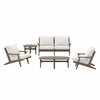 Saratoga 5-Piece Outdoor Patio Teak Wood Furniture Set