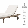 Saratoga Outdoor Patio Teak Chaise Lounge Chair