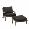 Saratoga Outdoor Patio Teak Wood Chair and Ottoman Set