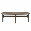 Saratoga Oval Outdoor Patio Teak Wood Coffee Table in Weathered Gray