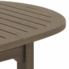 Saratoga Oval Outdoor Patio Teak Wood Coffee Table in Weathered Gray
