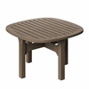 Saratoga Square Outdoor Patio Teak Wood Side Table in Weathered Gray