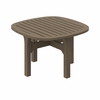 Saratoga Square Outdoor Patio Teak Wood Side Table in Weathered Gray