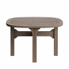 Saratoga Square Outdoor Patio Teak Wood Side Table in Weathered Gray