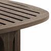 Saratoga Square Outdoor Patio Teak Wood Side Table in Weathered Gray
