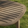 Saratoga Square Outdoor Patio Teak Wood Side Table in Weathered Gray