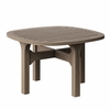 Saratoga Square Outdoor Patio Teak Wood Side Table in Weathered Gray